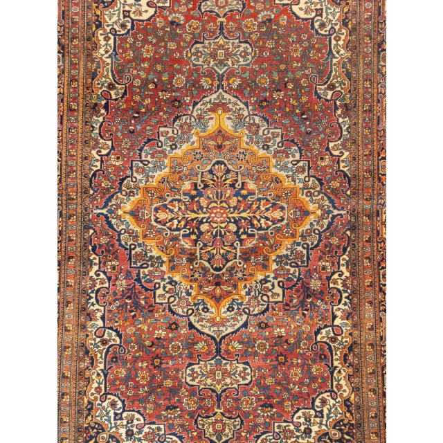 Persian Antique Persian Mohtasham Kashan Rug 4'6'' X 6'6'' For Sale - Image 3 of 4