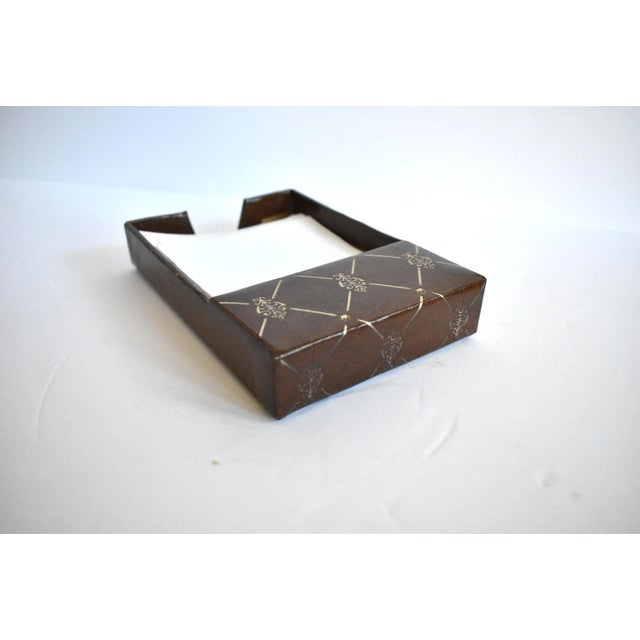 Mid 20th Century Vintage Italian Faux Leather Scrap Paper Holder For Sale - Image 5 of 6