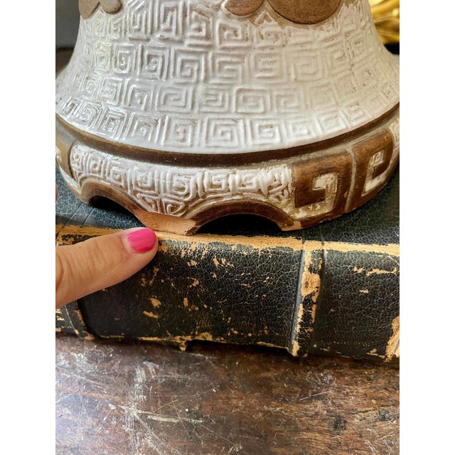 1960s Vintage Italian Terracotta Lamp in the Style of James Mont For Sale - Image 10 of 11