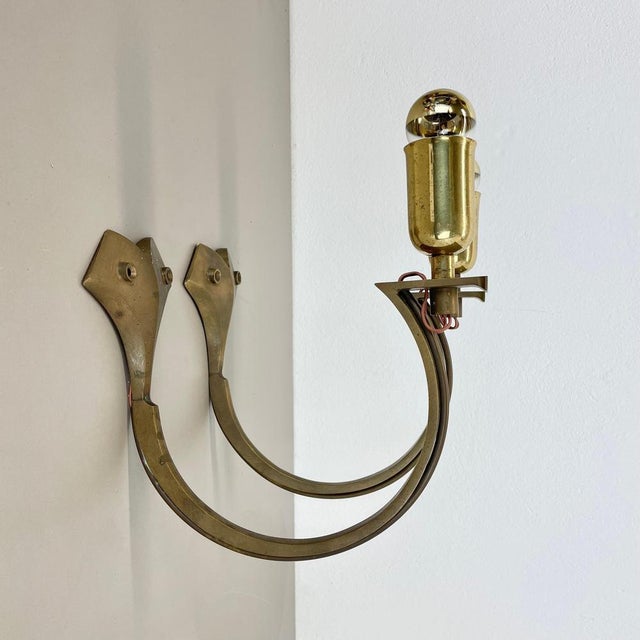 Large Brutalist Bronze Brass Wall Sconces, Italy, 1970s, Set of 2 For Sale - Image 6 of 16