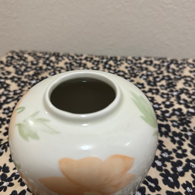 Vintage Crowning Touch Japan Peach Blossom Ginger Jar For Sale - Image 4 of 8