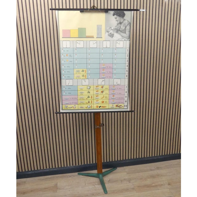 Industrial Tripod Metal and Wood Card Stand, 1950s For Sale - Image 9 of 13