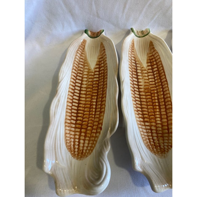Mid-Century Modern Vintage Ceramic Corn on the Cob Dishes - Set of 4 For Sale - Image 3 of 10