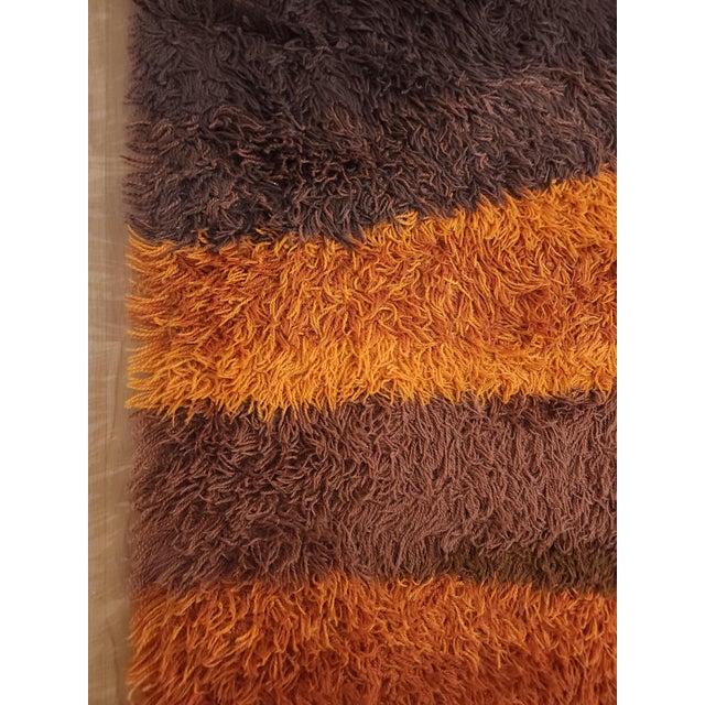 Mid-Century Modern Mid-Century Rya Rug in Wool from Svängsta Mattväveri, Sweden, 1970s For Sale - Image 3 of 7