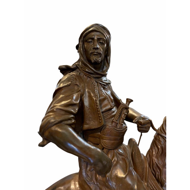 French 1940s Bronze Cavalier Sculpture by Alfred Barye For Sale - Image 3 of 4