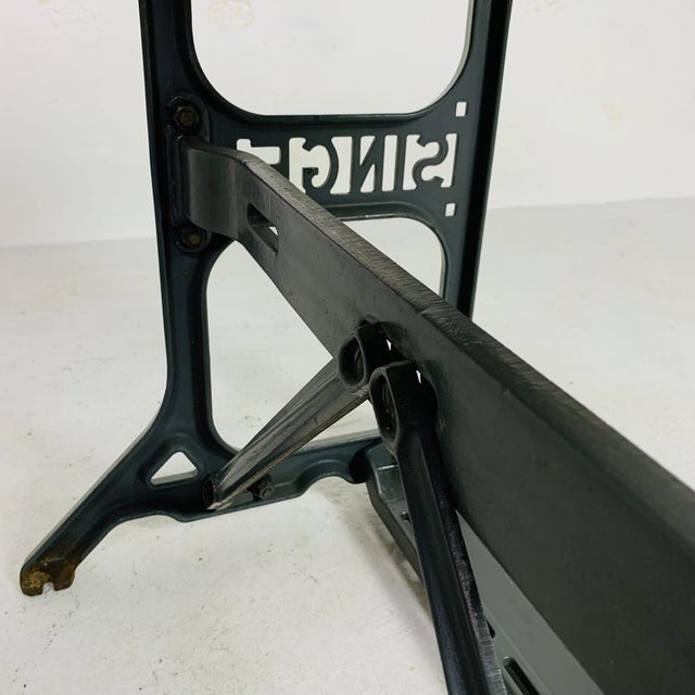 Garden Table with Marble Top on Singer Cast Iron Frame, 1950s For Sale - Image 9 of 18