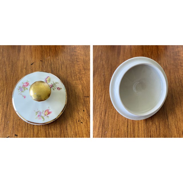 Vintage Limoges Ch Field Haviland Cream & Sugar Bowl Set, Finest French Ivory China with Rose Pattern For Sale - Image 11 of 13