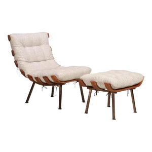 Enrico Bartolini Spine Chair in Natural with Ottoman