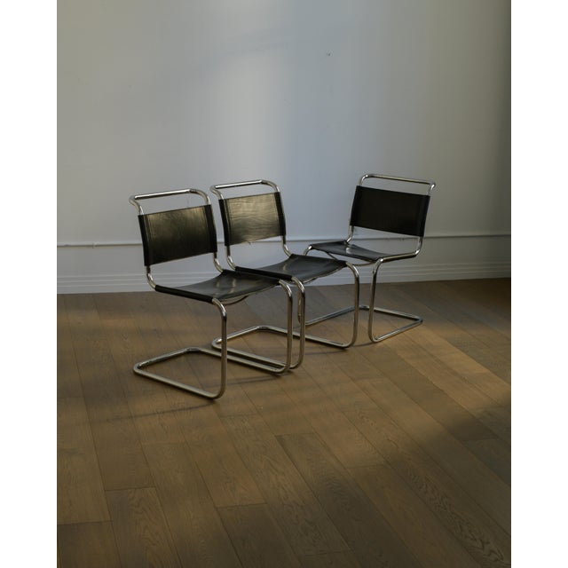 1980s S33 Dining Chairs by Mart Stam, Leather & Steel, Bauhaus For Sale In Los Angeles - Image 6 of 9
