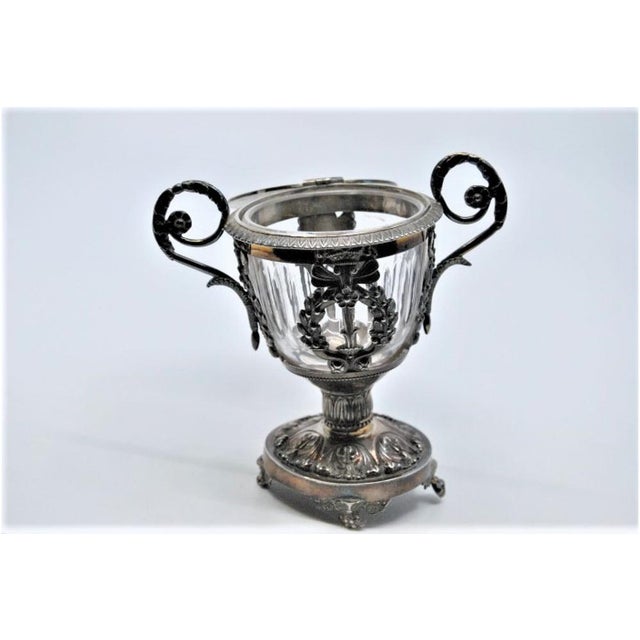 Compote in Cut Glass and Structure in Embossed Silver For Sale - Image 5 of 7