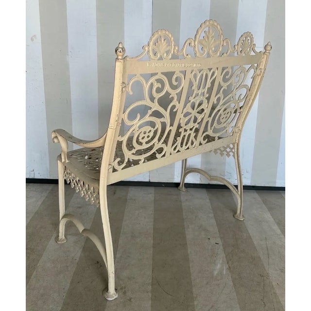 Late 19th Century Philadelphia Cast Iron Bench Signed William Adams For Sale - Image 9 of 11
