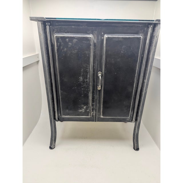 Vintage Industrial Cabinet in Steel Cabinet with Glass Top, Pre-1900s For Sale - Image 17 of 17
