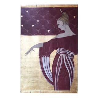 Lady in Red Mural, Oil on Canvas For Sale