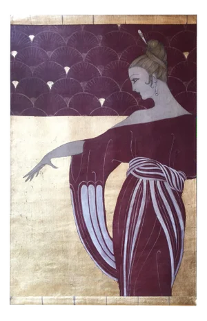 Lady in Red Mural, Oil on Canvas