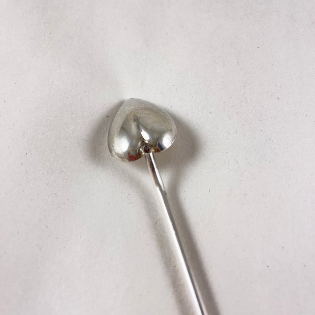 Metal Sterling Silver Highball or Iced Tea Heart Bowl Stirring Straws, Set of 12 For Sale - Image 7 of 10
