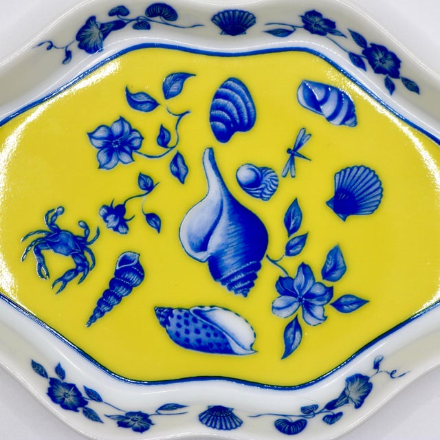 1980s 1988 Vintage Lynn Chase "Costa Azzurra" Porcelain Small Leaf Dish For Sale - Image 5 of 7