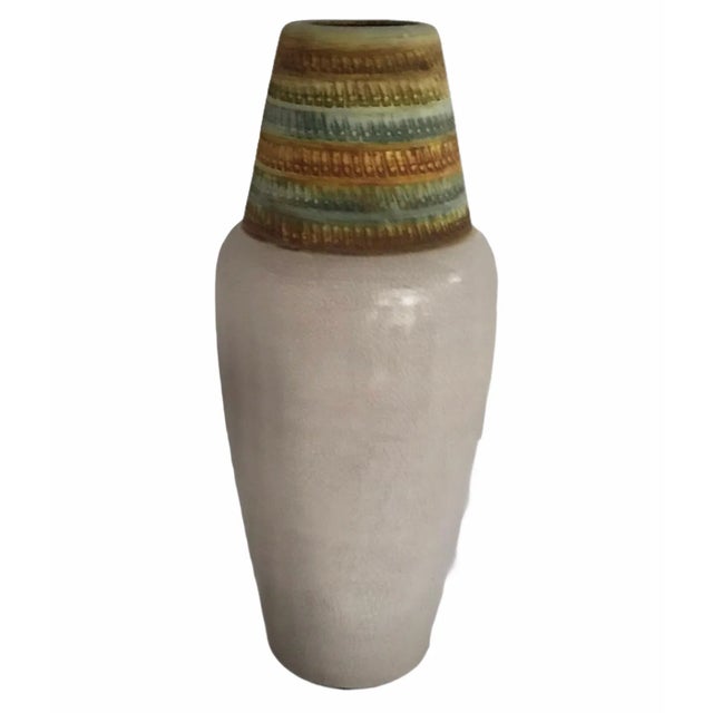 1960s Bagni for Bitossi Italian Modern Crackle Glaze Pottery Vase For Sale - Image 9 of 9