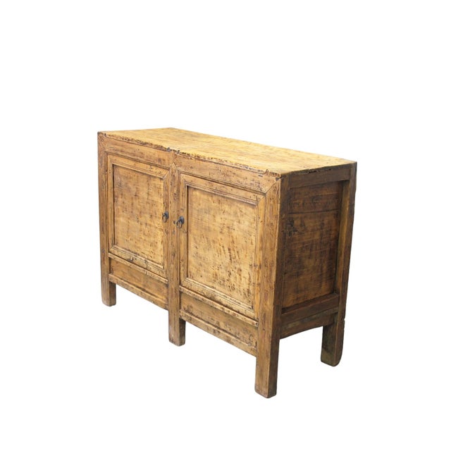 Aged Poplar Double Cabinet For Sale - Image 4 of 14