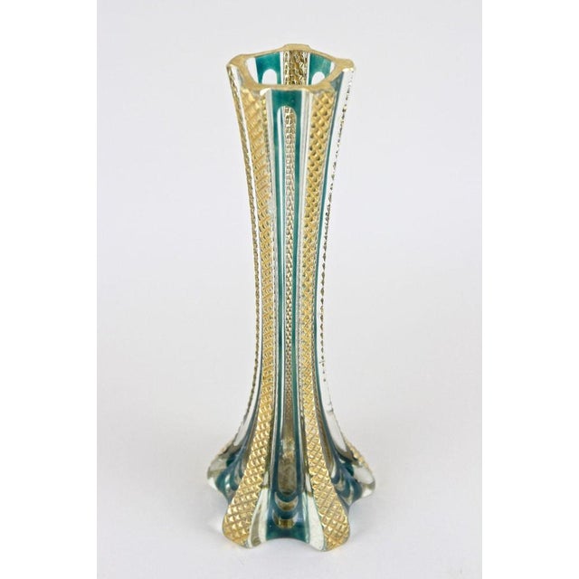 20th Century Murano Glass Vase with Green and Gilt Accents, Italy, 1930s For Sale - Image 13 of 18