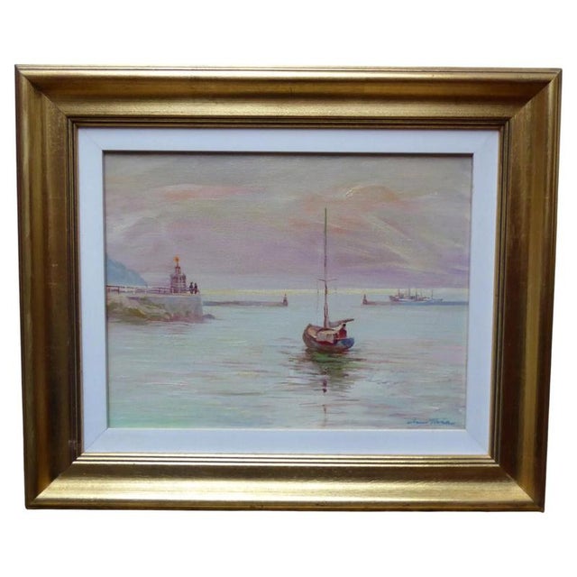 Oluf Olsen Tara, Leaving Port, 1981, Oil Painting on Canvas, Framed For Sale - Image 14 of 14