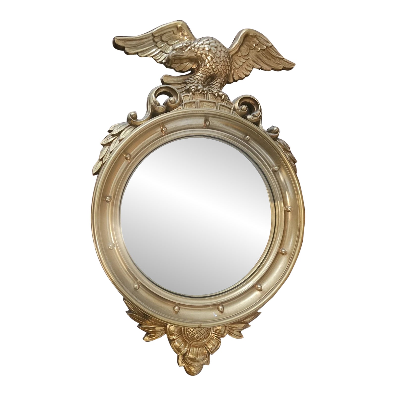 Mid 20th Century Federal Style Gold Eagle Convex Mirror Bullseye Mirror ...