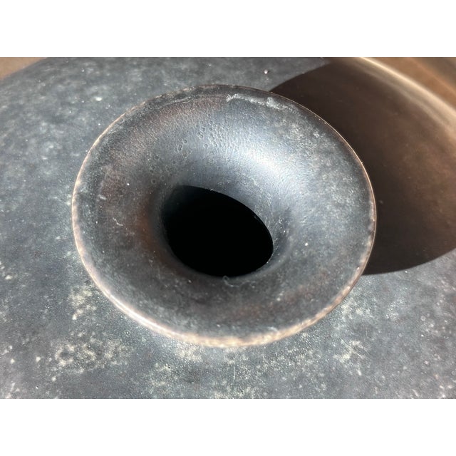 Beige High-Fired Ceramic Vase with Smoke Glaze, Thuringia, Germany, 1970s For Sale - Image 8 of 13