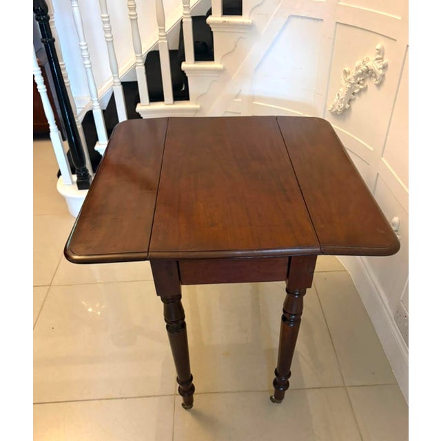 Antique Victorian Mahogany Pembroke Drop Leaf Dining Table, 1860s For Sale - Image 9 of 14