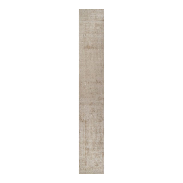 Rug & Kilim’s Modern Rug in Solid Beige - 3x20 For Sale