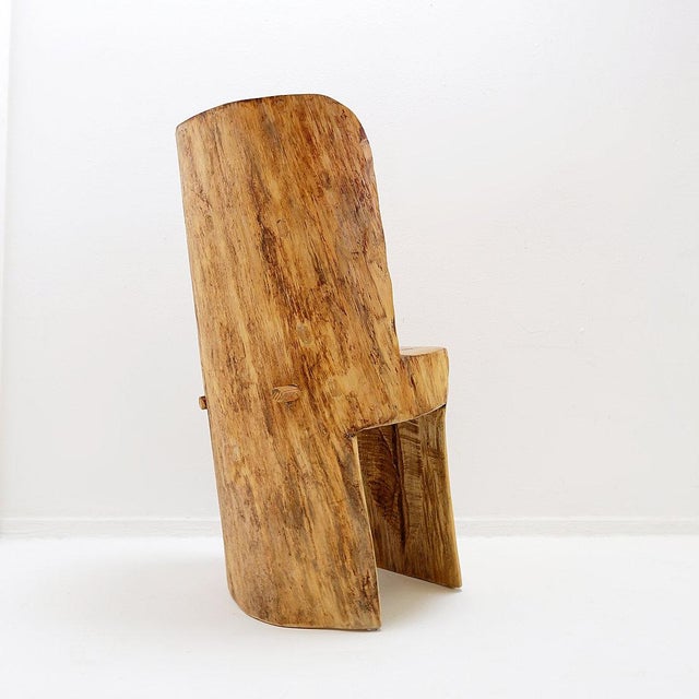Brutalist Sculptural Wabi-Sabi Style Chair in Oak, 2010s For Sale - Image 15 of 16