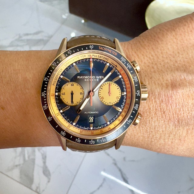 Raymond Weil Freelancer Chronograph 43.5mm Bronze Limited Edition 248/300 Watch For Sale - Image 10 of 10