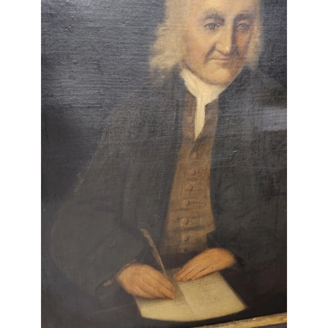 Early 19th Century American Portrait Painting of a Gentleman Period Black Frame For Sale - Image 4 of 12