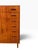 Mid-Century Danish Modern Teak Tallboy Dresser | Chest of Drawers With Carved Pulls For Sale - Image 12 of 15