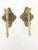 Vintage Pair of Metal Cast Iron Candle Holders Gold Sconces For Sale - Image 9 of 9