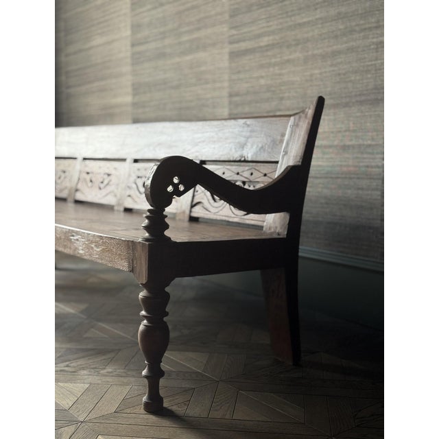 20th Century Dutch Teak Oswald Bench For Sale - Image 3 of 12