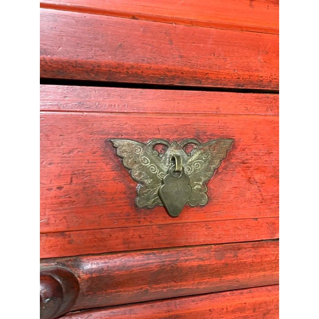 20th Century Hand-Carved Chinese Solid Rosewood Two-Drawer Cabinet For Sale - Image 4 of 9