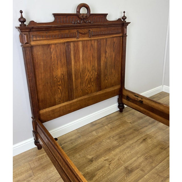 Antique French Style Oak Double Bed Frame For Sale - Image 18 of 18