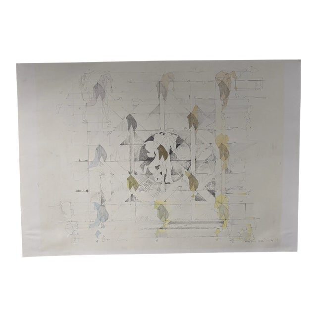 Vintage Drawing by Keiji Usami For Sale