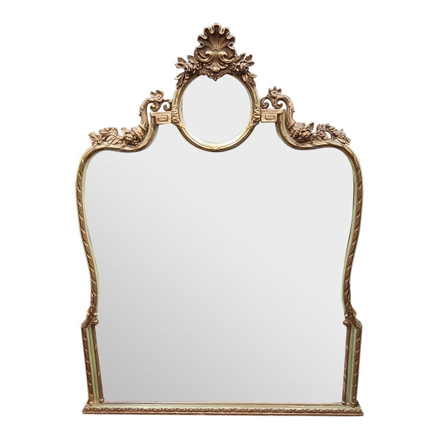 Large Antique French Style Mantel Mirror For Sale