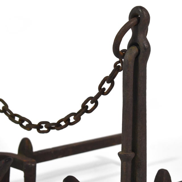 American Cast Iron Anchor Andirons (Pair) For Sale - Image 9 of 10