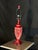 Spanish Revival Decorative Red Carved Openwork Table Lamp Base, 28" For Sale - Image 3 of 5