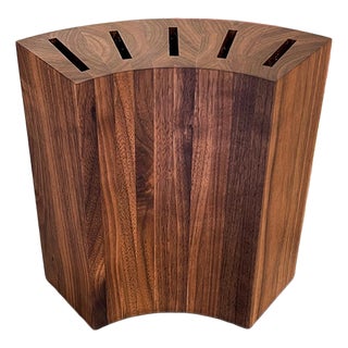 Mid-Century Modern Walnut Knife Block For Sale