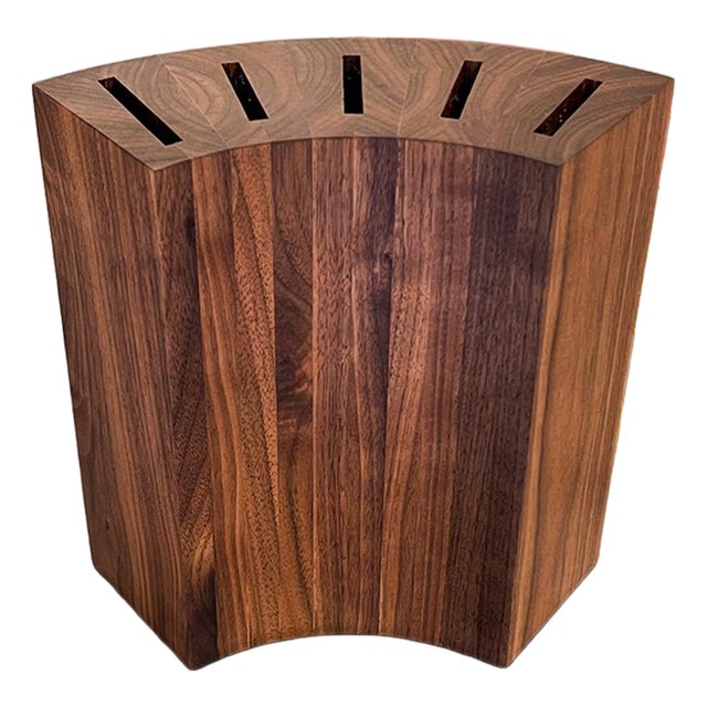 Mid-Century Modern Walnut Knife Block For Sale