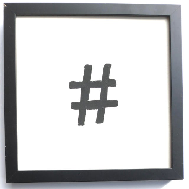 "Hashtag" Contemporary Gouache Painting on Paper by Martha Holden, Framed For Sale - Image 4 of 5