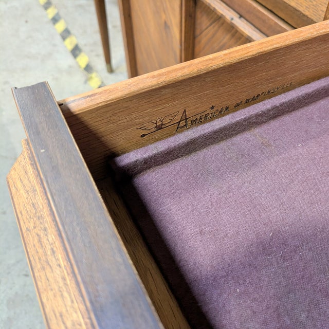 1960s Mid Century Modern Credenza Sideboard American Martinsville Walnut 6 Drawer MCM For Sale - Image 13 of 13