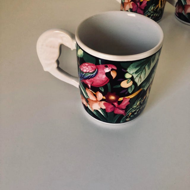 French Country 90's Vitromaster Rain Forest Mugs S/4 For Sale - Image 3 of 6