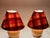 Vintage Round Yew Wood Table Lamps with Handmade Fabric Shade, 1980s, Set of 2 For Sale - Image 3 of 10