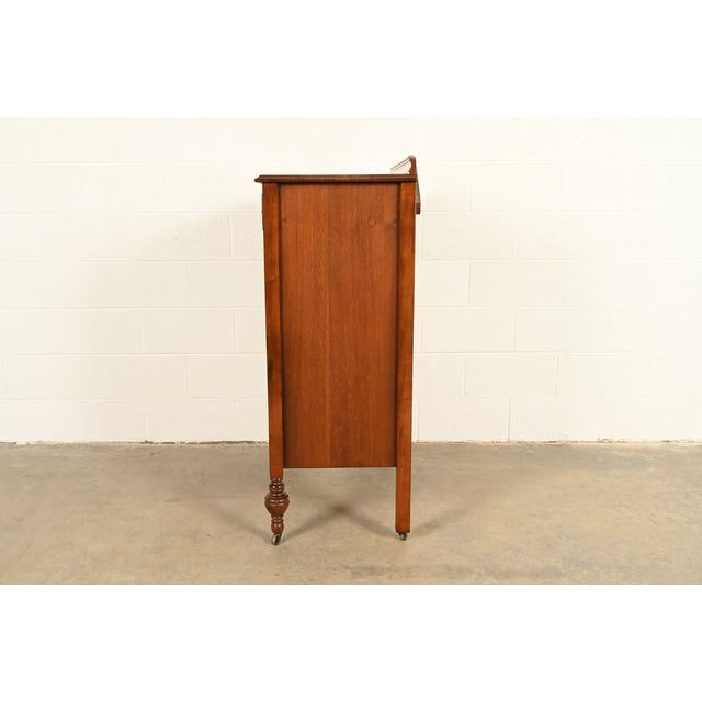 Berkey & Gay Style Antique French Regency Louis XVI Walnut Highboy Dresser, Circa 1930s For Sale - Image 12 of 14