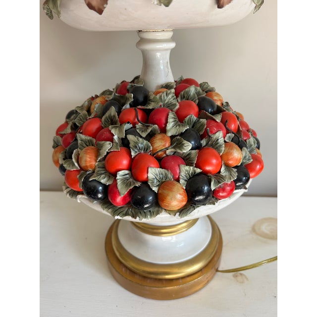 Vintage Italian Made Porcelain Three Tier Fruit Platter Large Lamp For Sale - Image 12 of 12