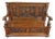 Late 19th Century English Victorian Oak Hall Seat Settee Bench For Sale