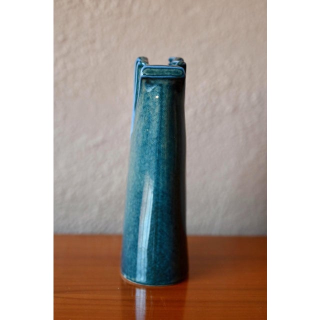 Blue Vintage Art Deco Porcelain Vase from Virebent, 1970s For Sale - Image 8 of 10